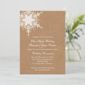 Winter Burlap Wedding Invitation Kaart (Staand voorkant)