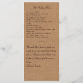 Winter Burlap Wedding Programma Programmakaart (Achterkant)