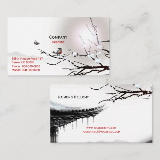 Winter Business Card Visitekaartje (Voorkant / Achterkant)