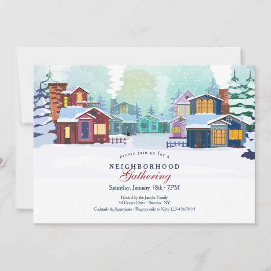 Winter buurt verzamelen uitnodiging (Voorkant)