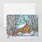 Winter Cabin Briefkaart (Voorkant / Achterkant)