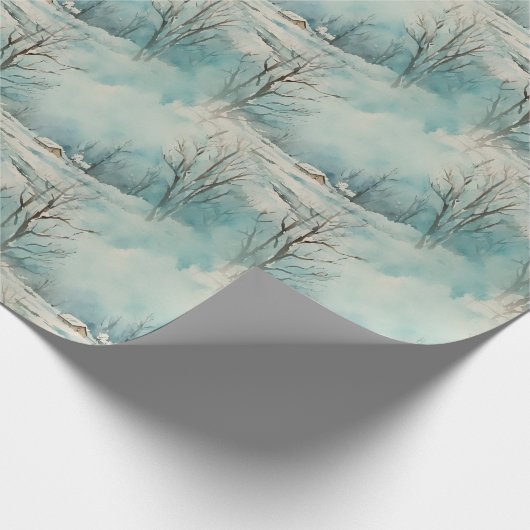 Winter Cabin Cadeaupapier (Hoek)