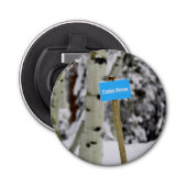 Winter Cabin Fever Holiday Sneeuw Button Flesopener (Voorkant)