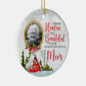 Winter Cabin Gepersonaliseerde Memorial Foto Keramisch Ornament (Rechts)