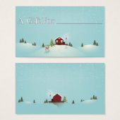 Winter Cabin Gift Label Visitekaartje (Voorkant /achterkant)