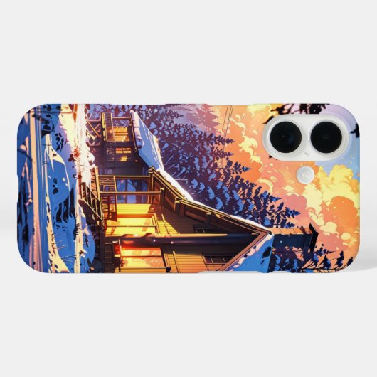 Winter Cabin Glow Case-Mate iPhone Case (Achterkant (horizontaal))