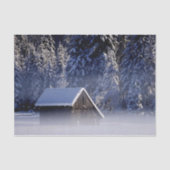 Winter Cabin in a Fog Wonderland Tissuepapier (Voorkant)