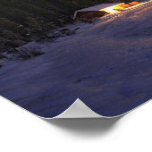 Winter Cabin in de Bossen Poster (Hoek)