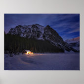 Winter Cabin in de Bossen Poster (Voorkant)
