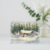 WINTER CABIN IN SNEE DOOR SHARON SHARPE BRIEFKAART (Staand voorkant)