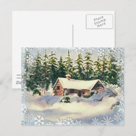 WINTER CABIN IN SNEE DOOR SHARON SHARPE BRIEFKAART (Voorkant / Achterkant)