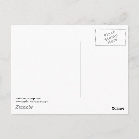 WINTER CABIN IN SNEE DOOR SHARON SHARPE BRIEFKAART (Achterkant)