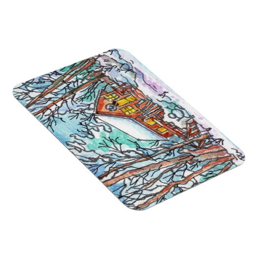 Winter Cabin Magneet (Rechterzijde)