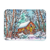 Winter Cabin Magneet (Horizontaal)
