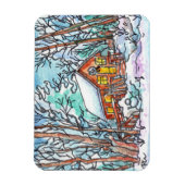 Winter Cabin Magneet (Verticaal)