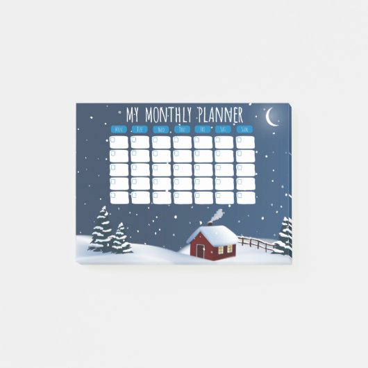 Winter Cabin Night Post-it® Notes  (Voorkant)