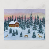 Winter Cabin Postcard Briefkaart (Voorkant)