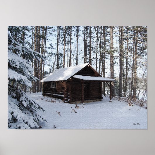 Winter Cabin Poster (Voorkant)