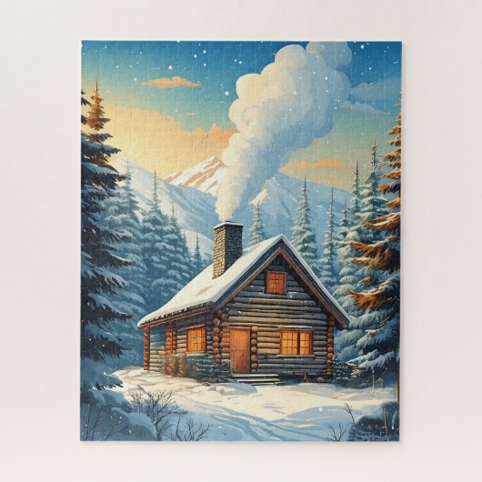 Winter Cabin Puzzel (Verticaal)
