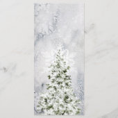 Winter Cabin Rustieke Sneeuwscène Trouwen Menu (Achterkant)