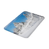 Winter Cabin Rusty Snowy Ski Fence Trees Foto Badmat (Gekanteld)