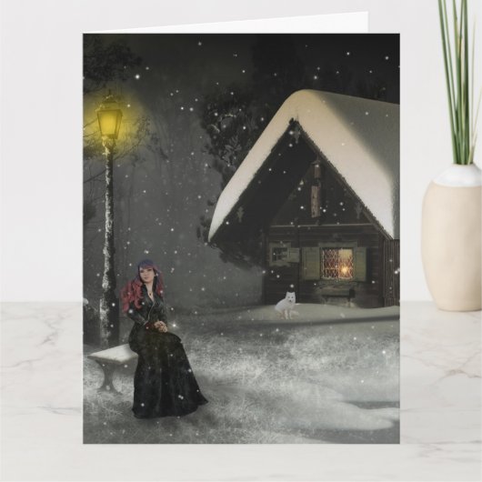 WINTER CABIN SNEE BIRTHDAY-KAARTEN VOOR HAAR KAART (Voorkant)