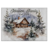 Winter Cabin Snijplank (Voorkant)