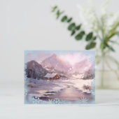 WINTER CABIN & SNOWFLAKES DOOR SHARON SHARPE BRIEFKAART (Staand voorkant)