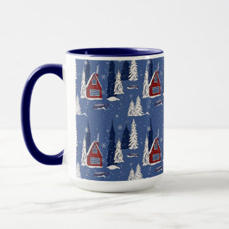 Winter Cabin Two-Toned 15 oz Mok