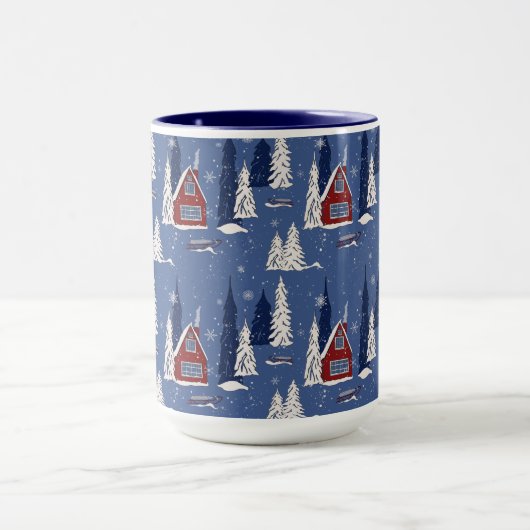 Winter Cabin Two-Toned 15 oz Mok (Midden)
