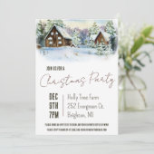 Winter Cabin, Vakantiehuis, Kerstfeest Kaart (Staand voorkant)