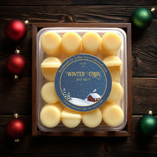 Winter Cabin Wax Smelt Ronde Zakelijke Sticker