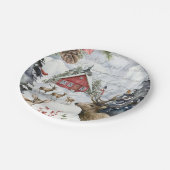 Winter Cabin Woodland Forest Papieren Bordje (Gekanteld)