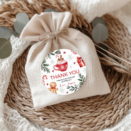 Winter Cacao Verjaardag Favor Tag Bedankjes Labels