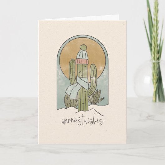 Winter Cactus Holiday Greeting Card Kaart (Voorkant)