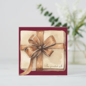 Winter cadeau foto zwangerschap aankondiging (Staand voorkant)