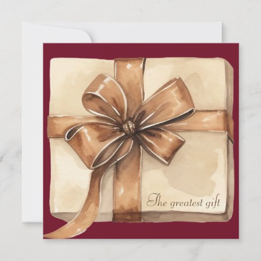 Winter cadeau foto zwangerschap aankondiging (Voorkant)