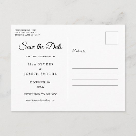 Winter Calendar Gold Heart Save the Date Aankondigingskaart (Achterkant)