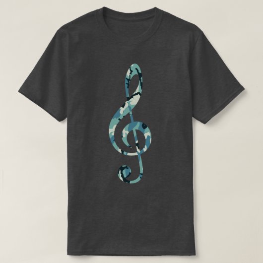 Winter Camo Pattern Treble Clef T-shirt (Design voorkant)