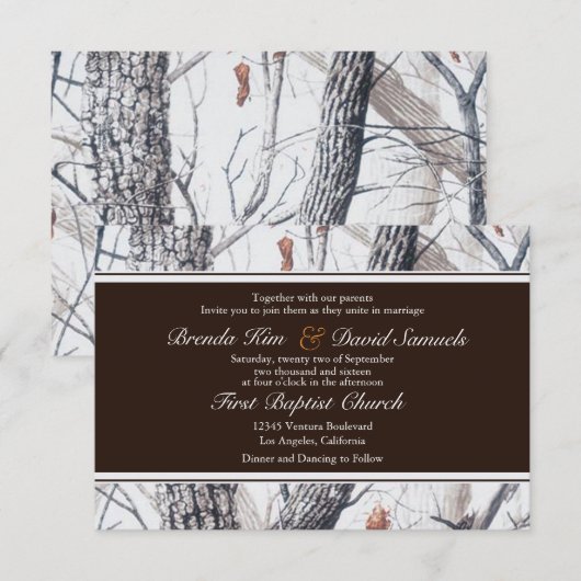 Winter Camo Wedding Kaart (Voorkant / Achterkant)