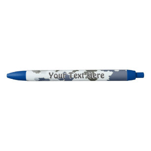 Winter Camouflage Blauwe Inkt Pen