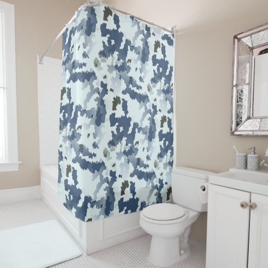 Winter Camouflage Douchegordijn (In situ)