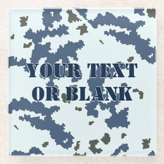 Winter Camouflage Glazen Onderzetter (Voorkant)