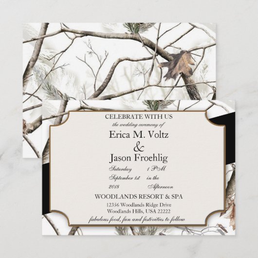 Winter Camouflage Weddenschap Kaart (Voorkant / Achterkant)