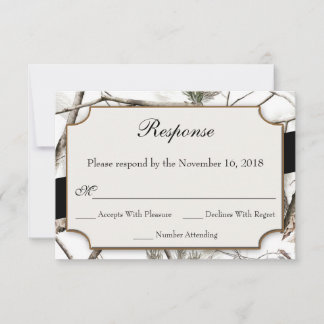 Winter Camouflage Wedding RSVP-kaarten Kaart