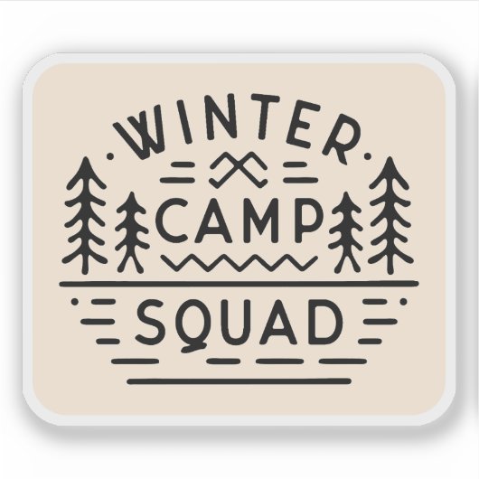 Winter camp squad crew matching sticker (Voorkant)