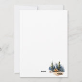 Winter Camping Bonfire Moonlight Christmas Forest Feestdagenkaart (Achterkant)