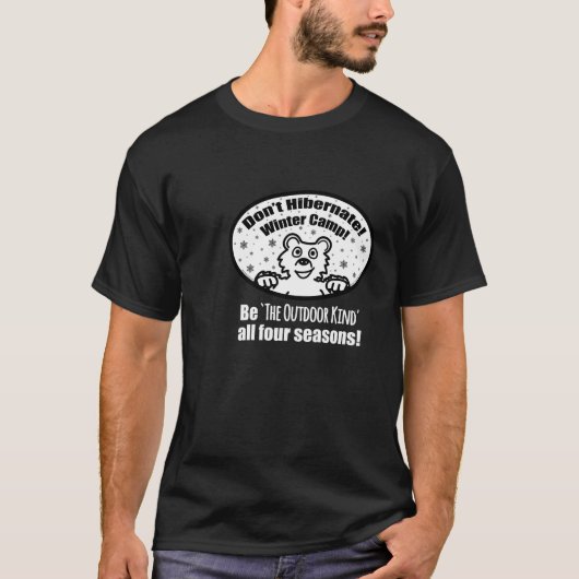 Winter Camping Donkere kleuren T-shirt (Voorkant)