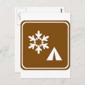 Winter Camping Highway Sign Briefkaart (Voorkant / Achterkant)