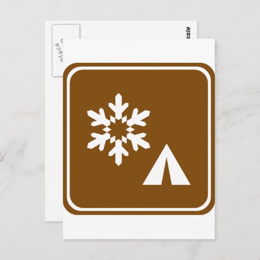 Winter Camping Highway Sign Briefkaart (Voorkant / Achterkant)
